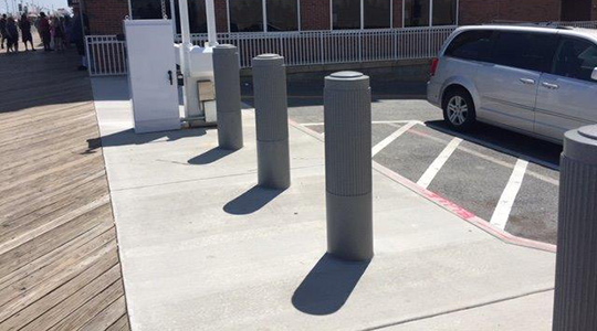 gibraltar passive bollards in front of a local business